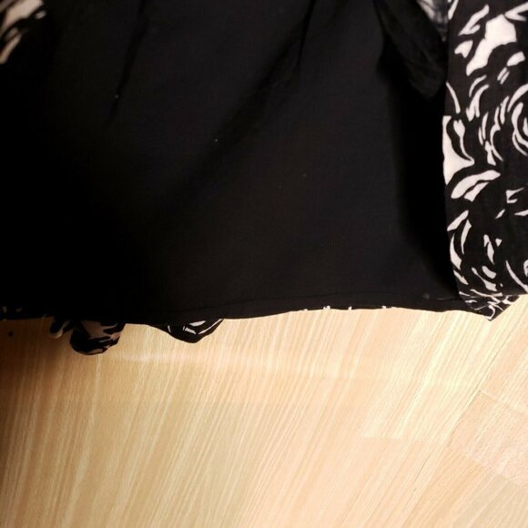 Twentyone Womens Black Floral Linen Blend A Line Short Skirt Large - Picture 4 of 6